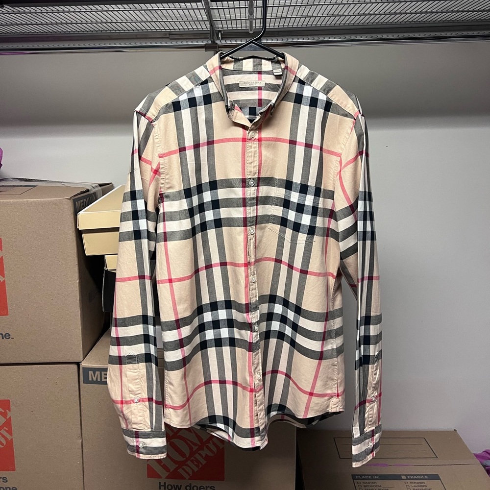 100% Authentic Mens Burberry Classic Stripe Shirt Large